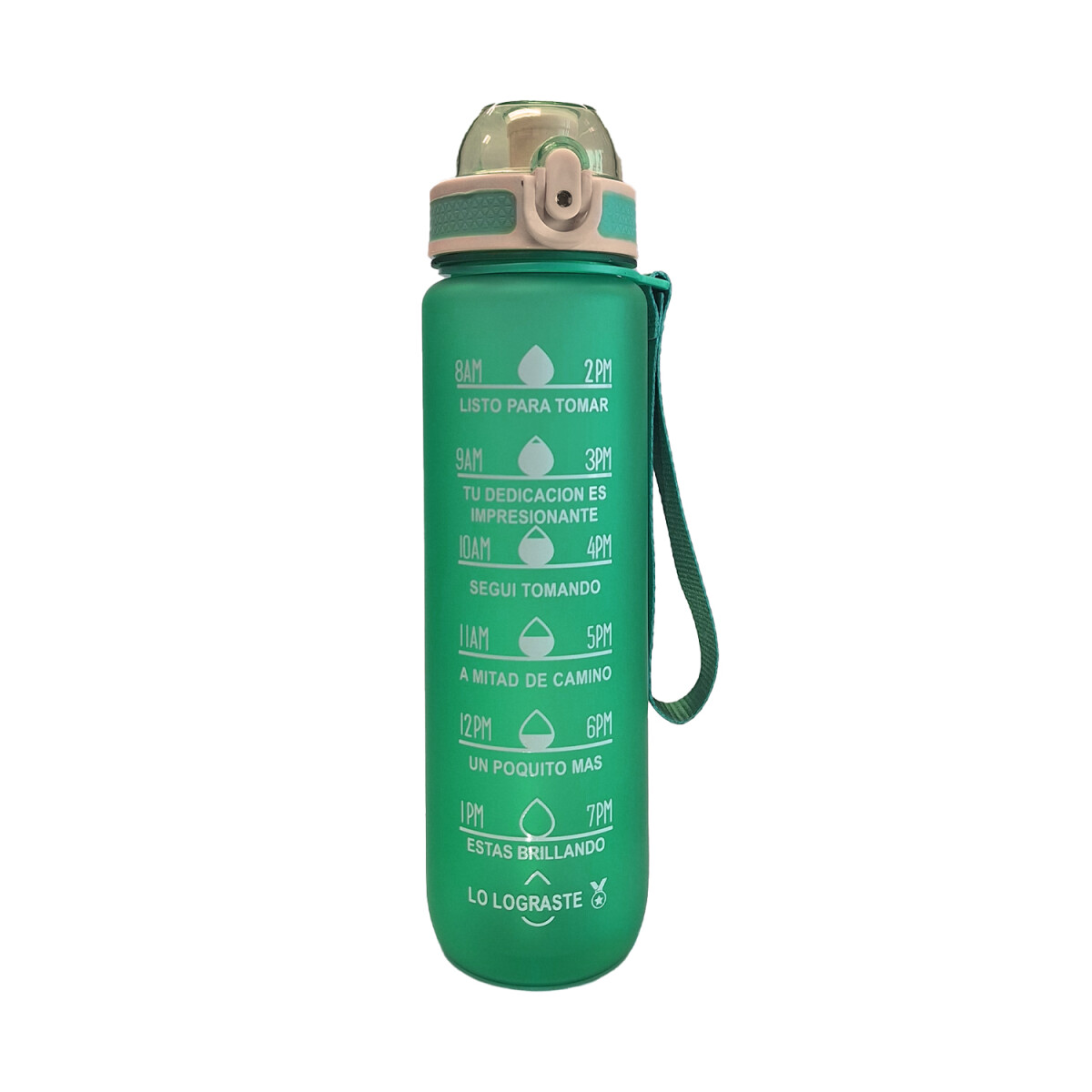 Botella de Agua Motivacional 1 Litro - Verde 