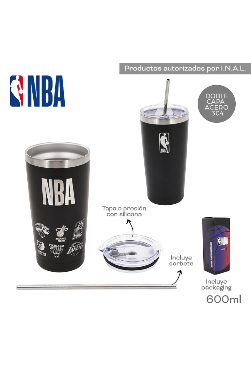 Vaso Termico NBA 600 ML Negro
