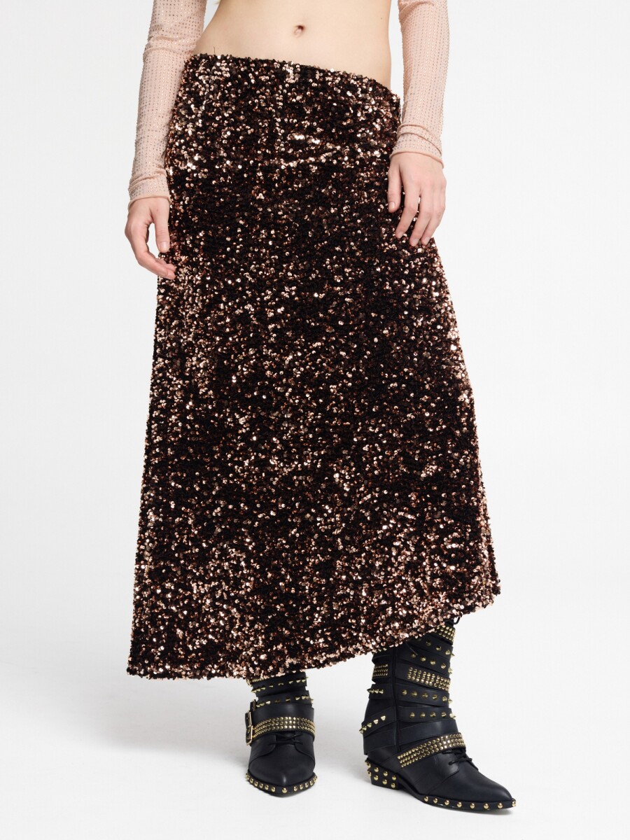 FALDA MIDI DE LENTEJUELA 
