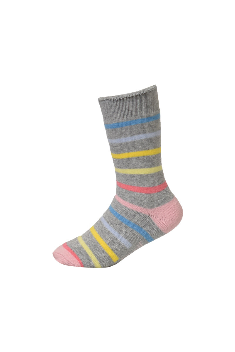Media soft para niños - Gris rayada 