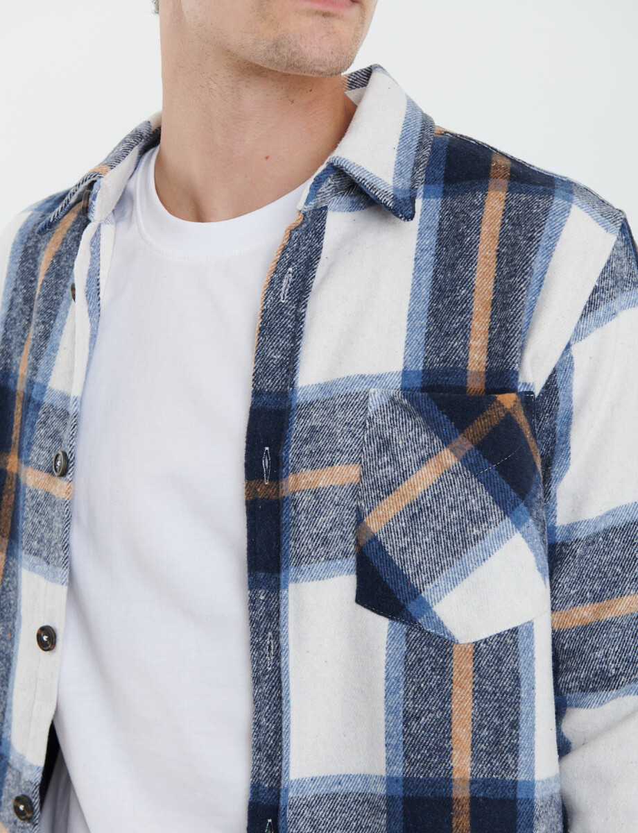 300563 SOBRECAMISA HARRY Azul Piedra / Blanco