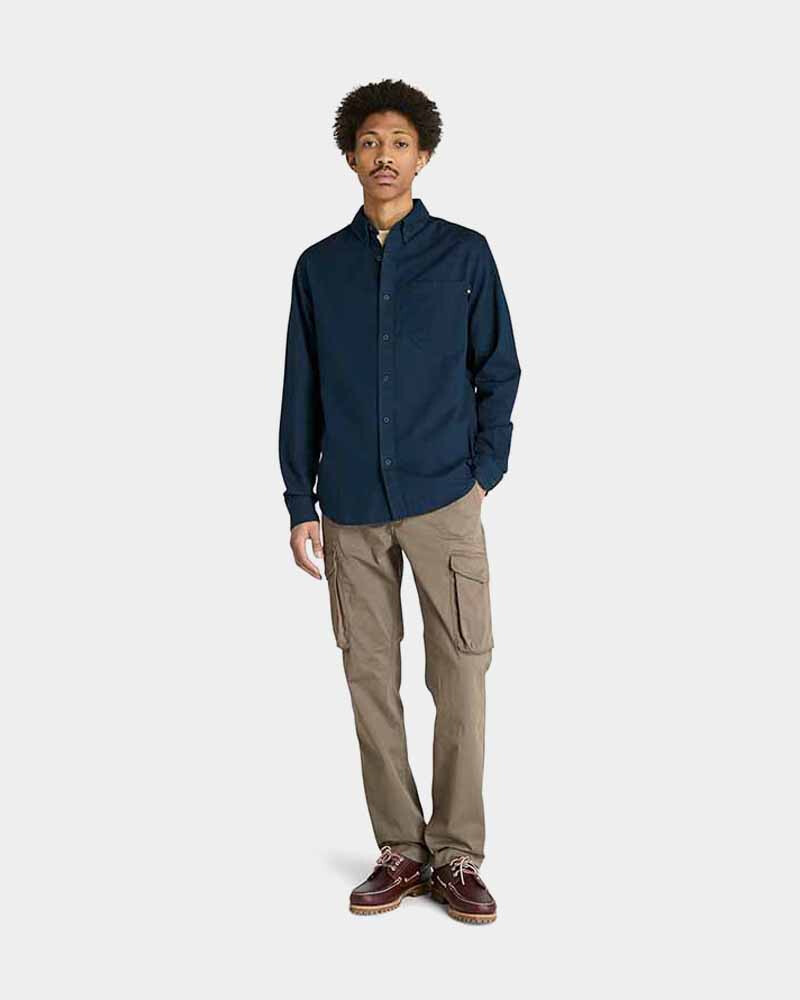 Camisa Oxford Manga Larga Hombre Dark Sapphire 2 Yd