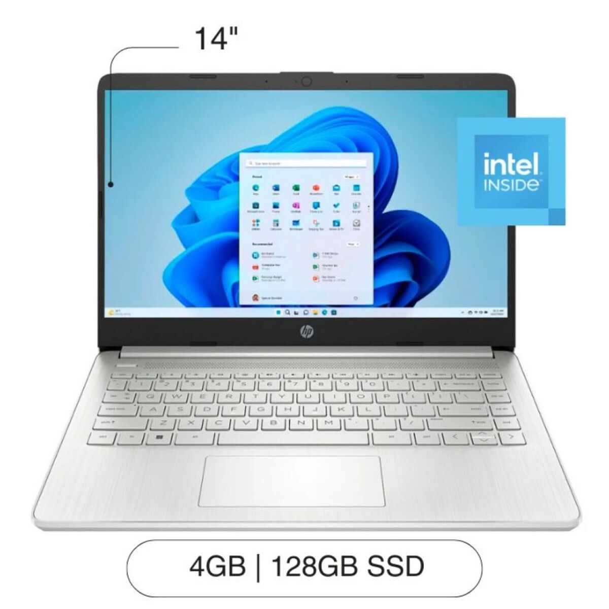 Notebook HP DQ6011 DX 128GB 4GB RAM Intel N150 