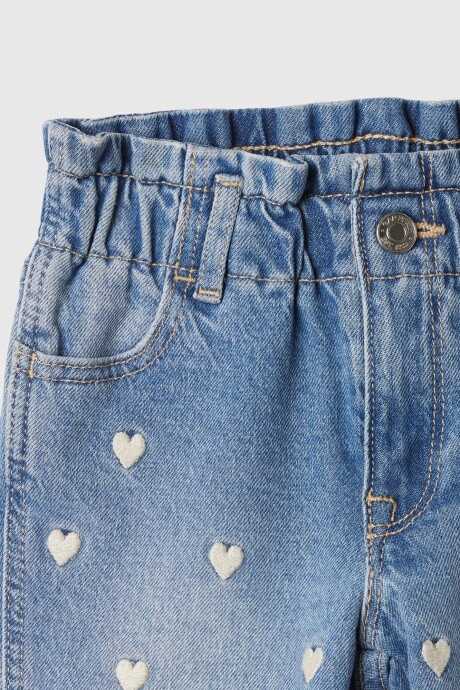 Jean Mom Toddler Niña Medium Wash