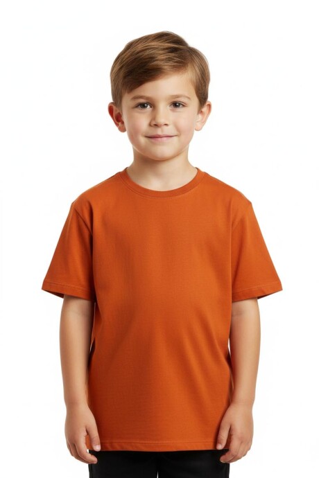 Remera Básica Infantil en Algodón Naranja