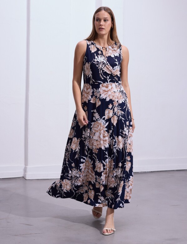 Vestido Maxi Det Metal AZUL/MULTI