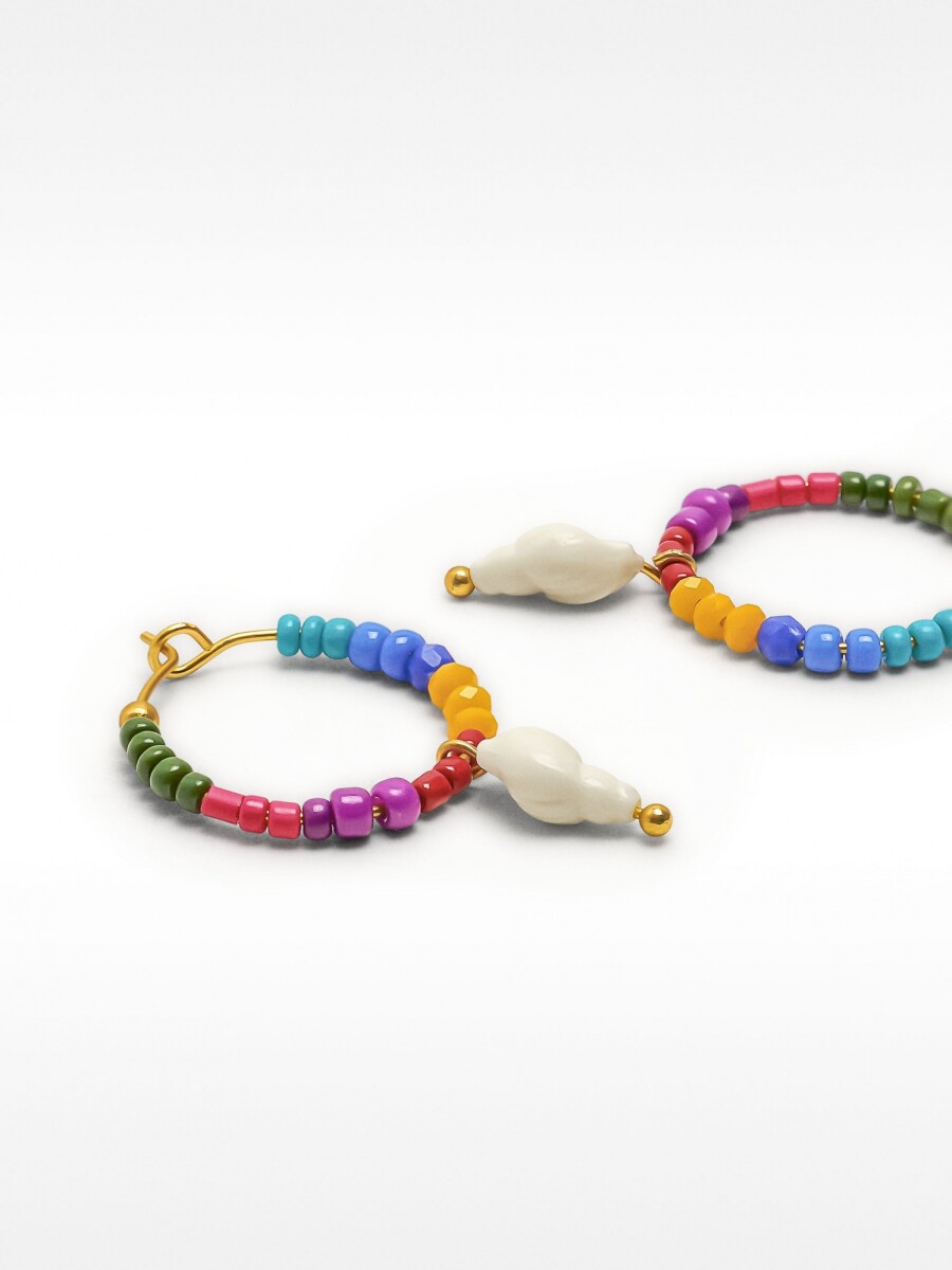 Aros Con Cuentas Multicolor multicolor
