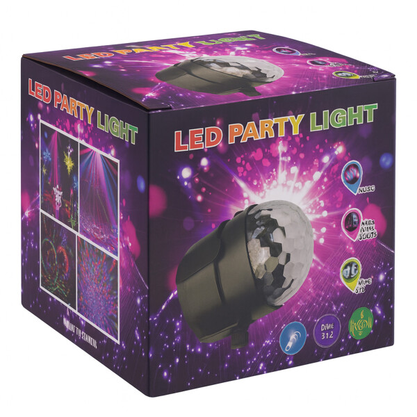 Luz De Escenario Led Bola De Luces UV Control Remoto 6W 220V Color Negro