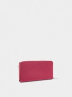 Cartera De Textura Suave Con Cremallera rosa