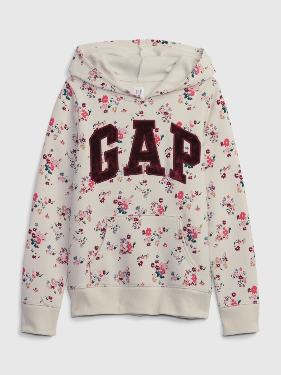 Canguro Logo Gap Con Felpa Niña - Beige Floral Wph916-E 