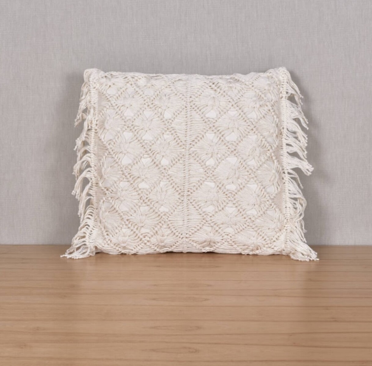 Almohadón Deco Tejido 45 x 45 - Punto Macrame Crudo 