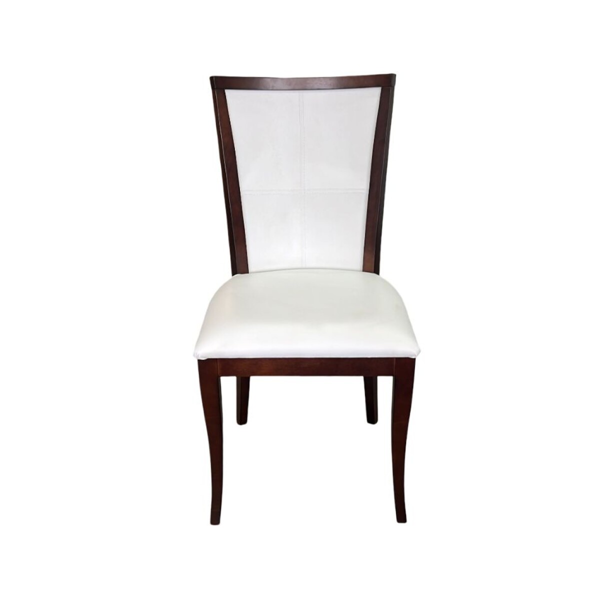 Silla en madera tapizada en tela sintetica blanca 