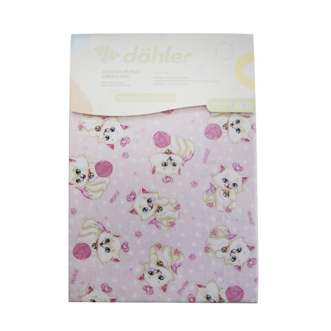 Juego Sábanas para Cuna Dohler 100% Algodón GATITA BABY