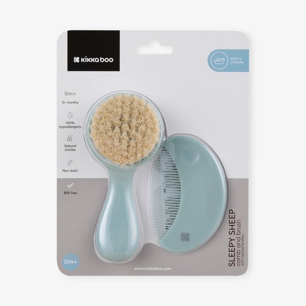 Set cepillo y peine KIKKABOO celeste