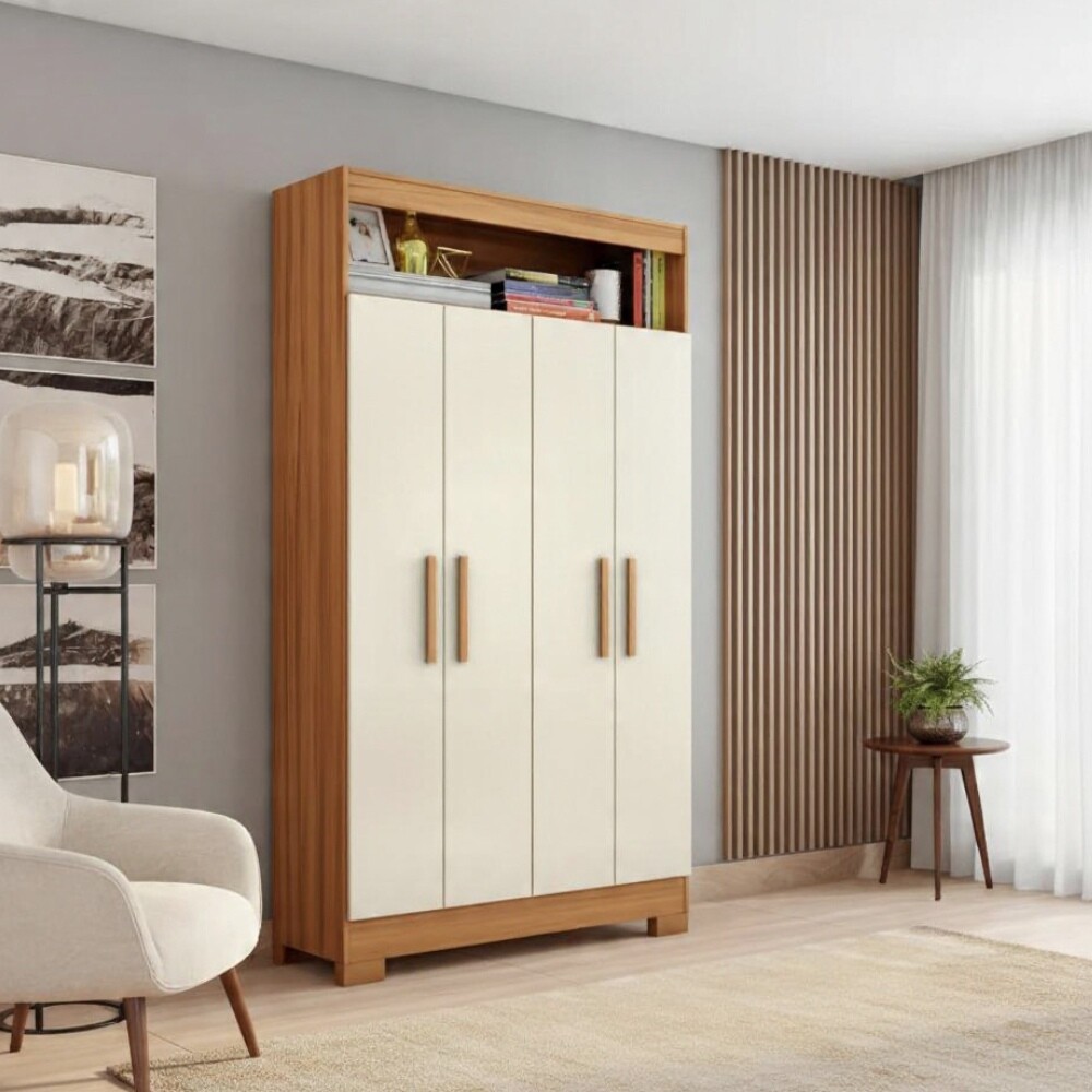 ROPERO 4 PUERTAS GUARDARROPA ARMARIO PLACARD CLOSET OFF WHITE