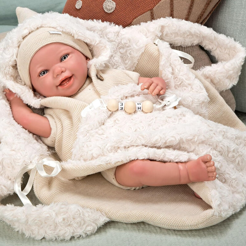 Arias - Muñeca Reborn Diego de 45 cm, bebé con Ropa Beige Arias - Muñeca Reborn Diego de 45 cm, bebé con Ropa Beige