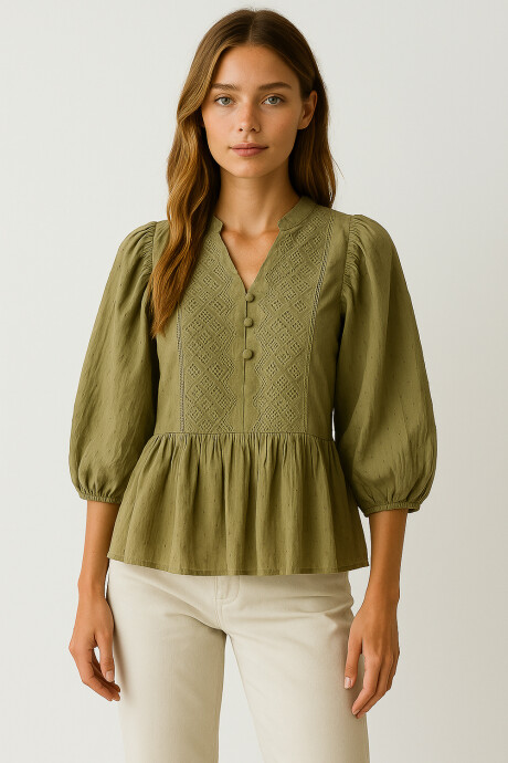 Blusa Blusina Verde Oliva Claro