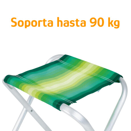 Banqueta Plegable Aluminio Mor Reforzada 90kg Polietileno Verde