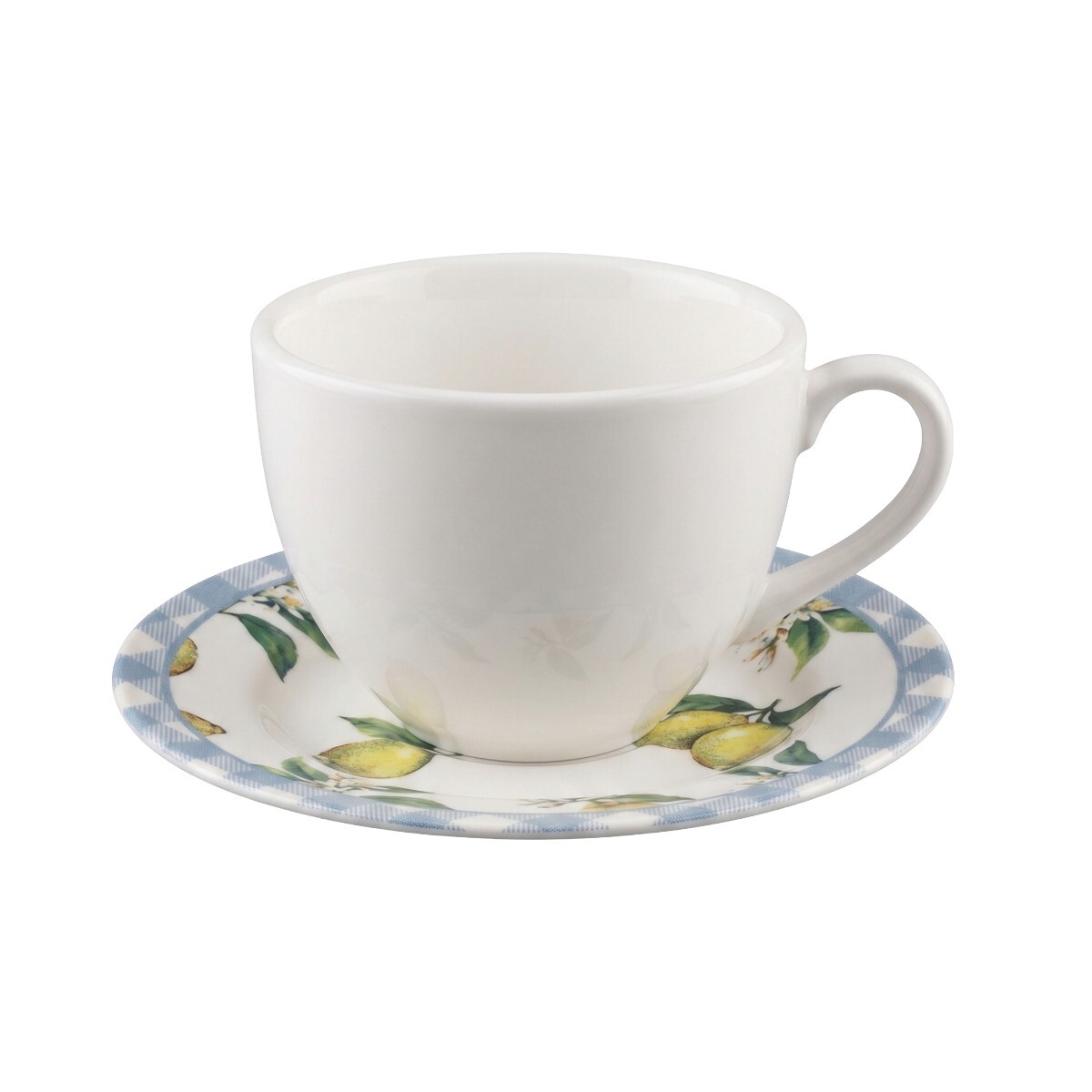 TAZA BLANCA C/PLATITO LIMON P/TE 250ML 