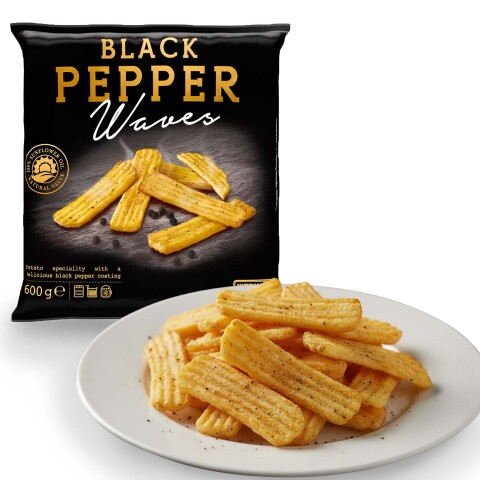 Papas Black Pepper Waves 600Grs Papas Black Pepper Waves 600Grs