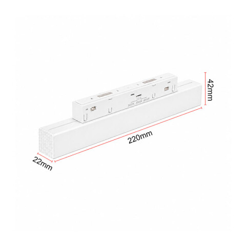 Lum. Led rect p/riel magnético bco 12W 3tonos 24° ZU0554X