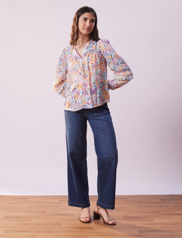 Blusa Printed MULTI/ANARANJADO