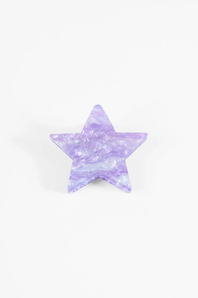 Broche acrílico estrella violeta