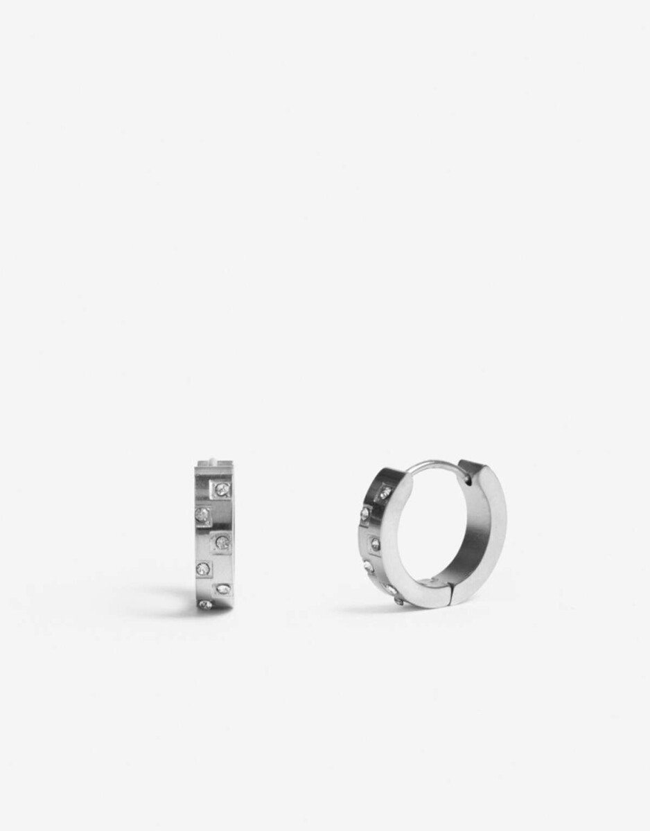 Aros Argollas Cubic zirconia - Plateado 