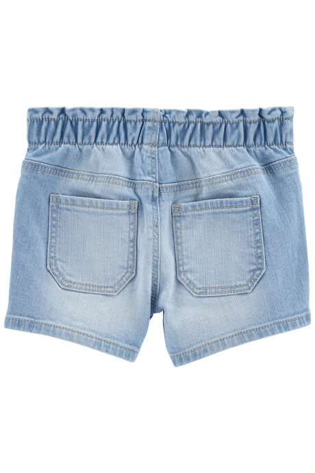 Short de jean diseño paperbag Sin color
