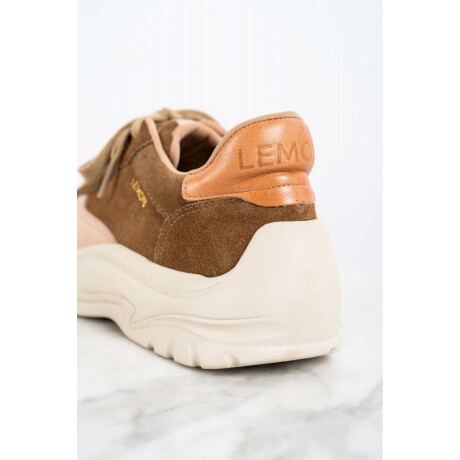 Zapatilla Cuero Combinada Camel