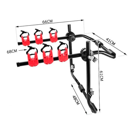RACK PORTA EQUIPAJE - PORTA BICICLETAS BAUL 3 BICICLETAS ACERO WESTON RACK PORTA EQUIPAJE - PORTA BICICLETAS BAUL 3 BICICLETAS ACERO WESTON