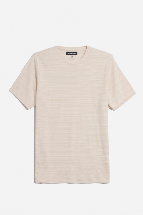 T-shirt con bordado y textura BEIGE