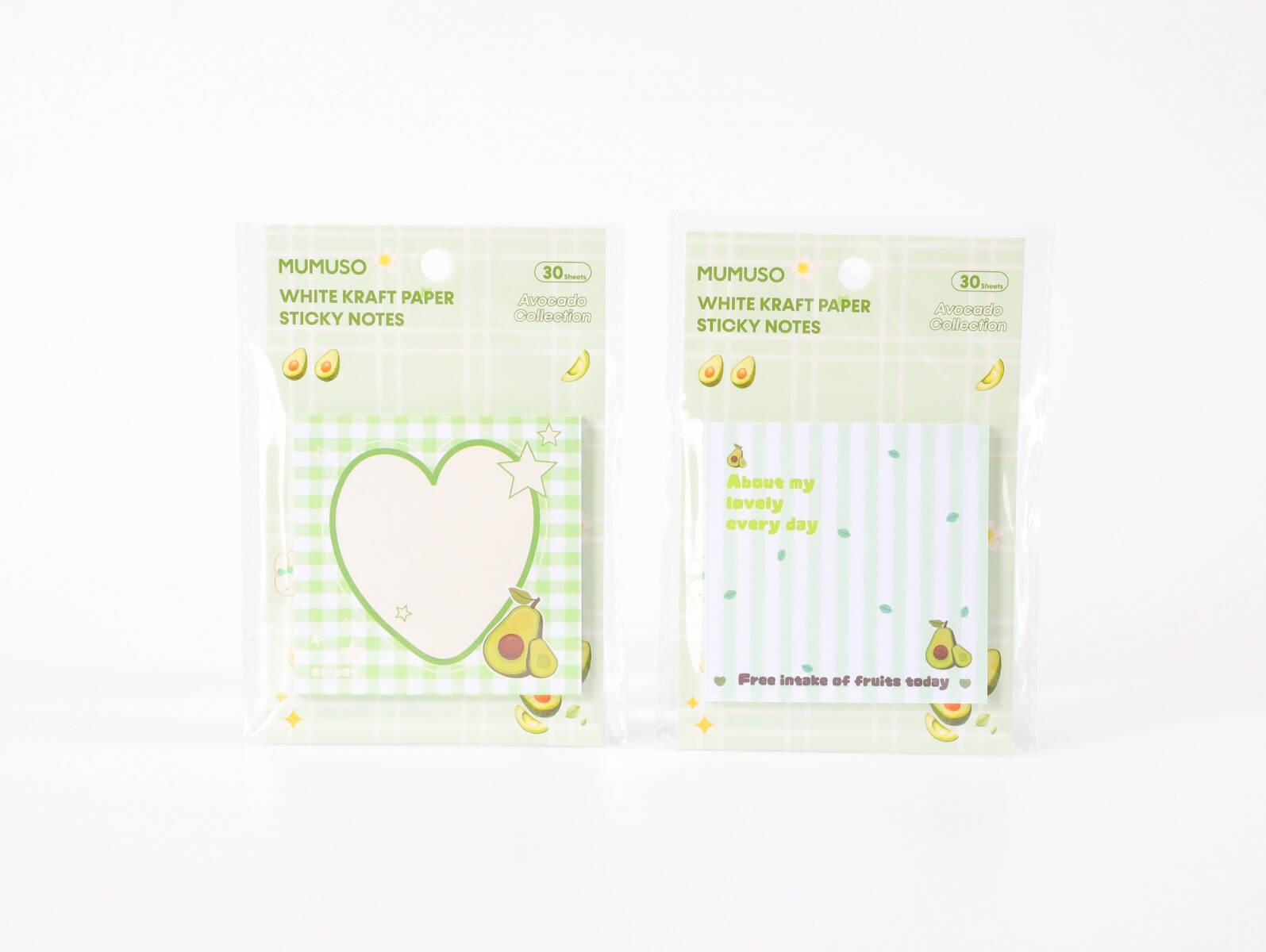 NOTAS ADHESIVAS KRAFT BLANCAS (COLECCIÓN AGUACATE 30 HOJAS) 