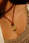 Mini Oval Shape Necklace Dorado