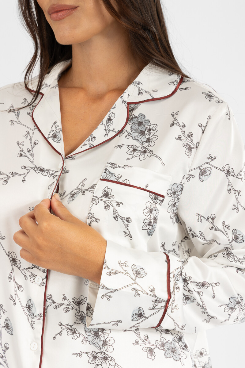 Pijama cherry blossom saten Flores