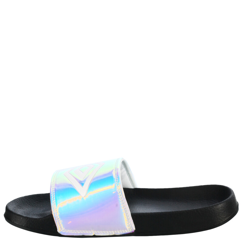 Sandalias de Mujer Umbro Metalic Rain Gris Metalizado - Negro - Blanco