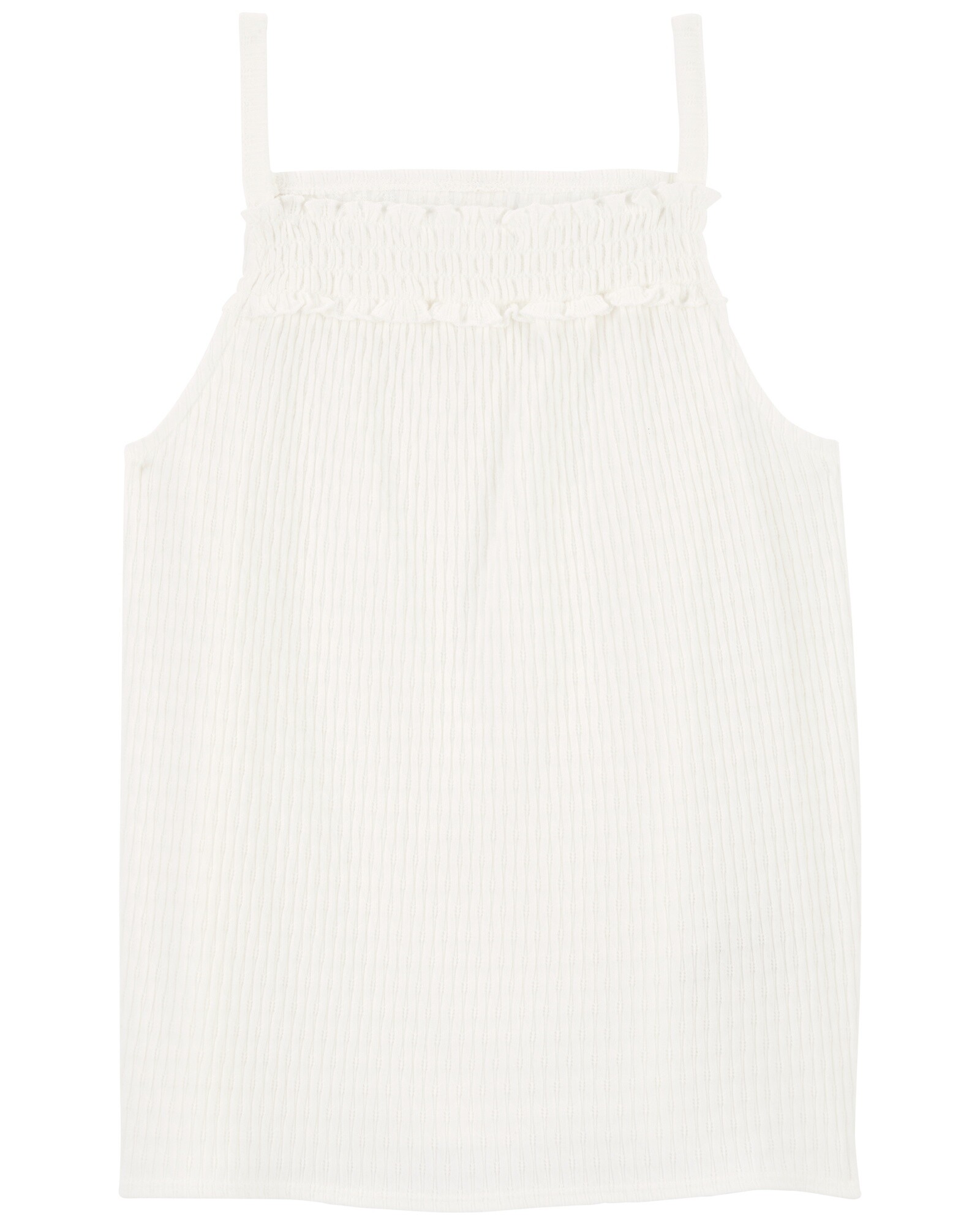 Musculosa de algodón, con fruncido y textura. Talles 6-14 Sin color