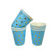 Vaso Descartable con Lunares Dorados x10 und Celeste