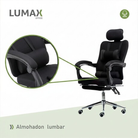 Silla Ejecutiva Ergonómica Lumax Modelo Wynn con Apoyapies Negro