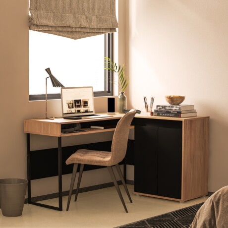 Escritorio esquinero Chicago Black y Aveiro
