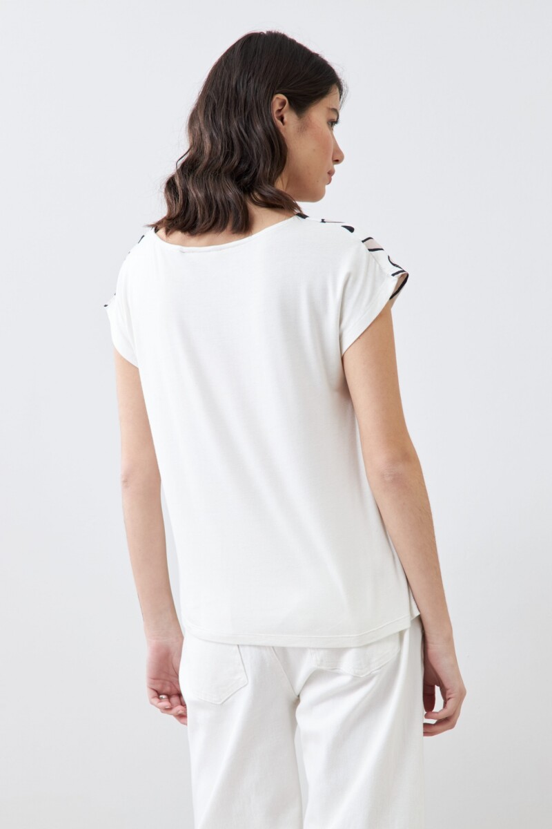 Blusa frente estampada beige