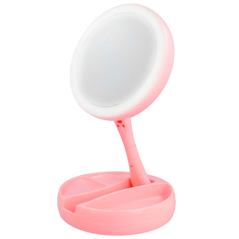 Espejo plegable con doble cara y luz LED Espejo plegable con doble cara y luz LED