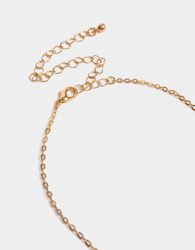 Cadena Corta con Dije Con cubic zirconia Collar Corto Corazón Cubic Zirconia - Dorado