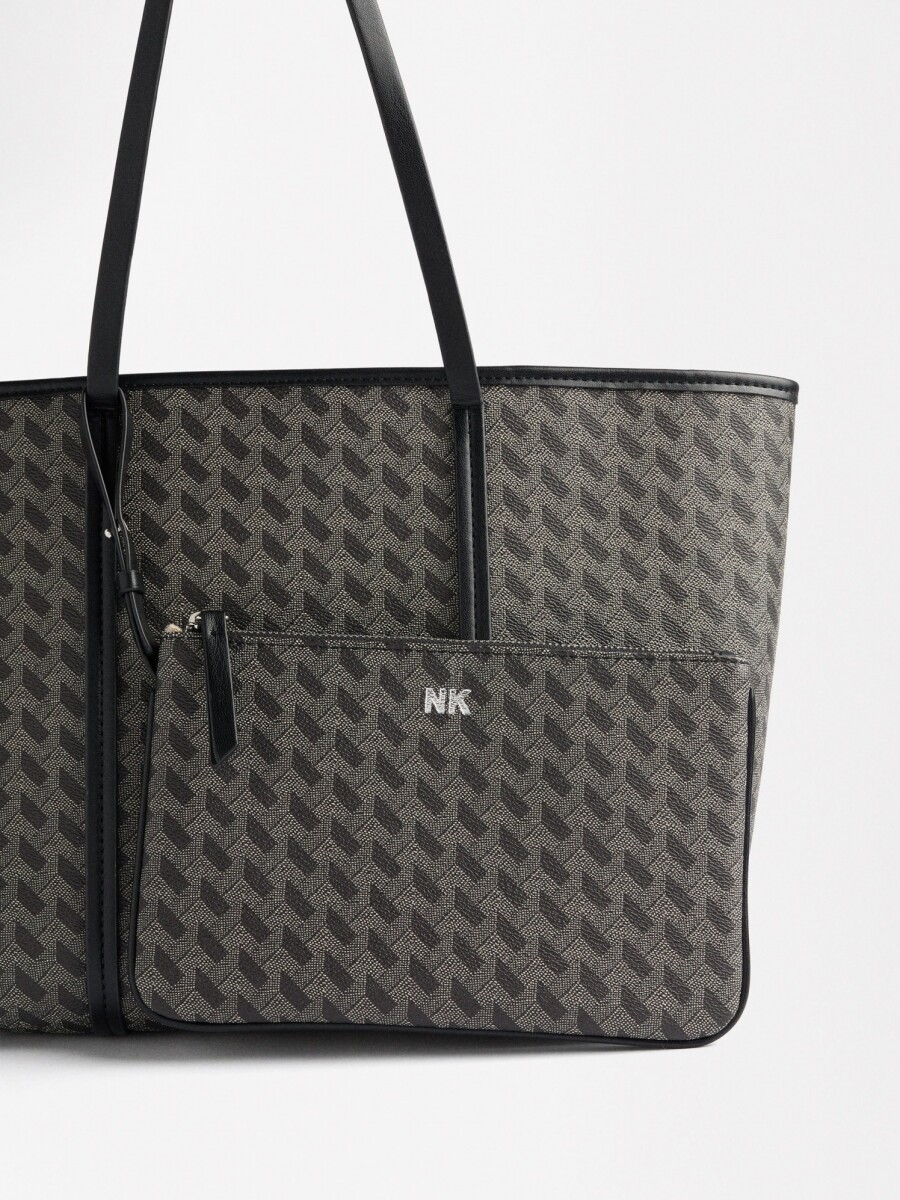 Bolso Shopper Estampada negro