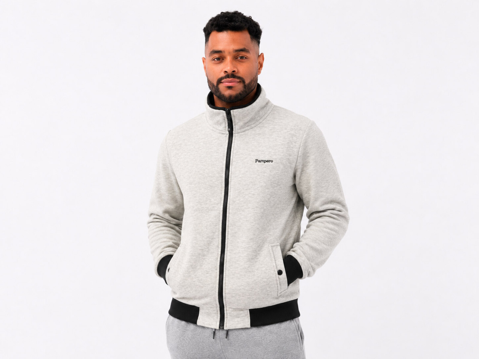 CAMPERA FELPA CLÁSICA - Gris Claro 