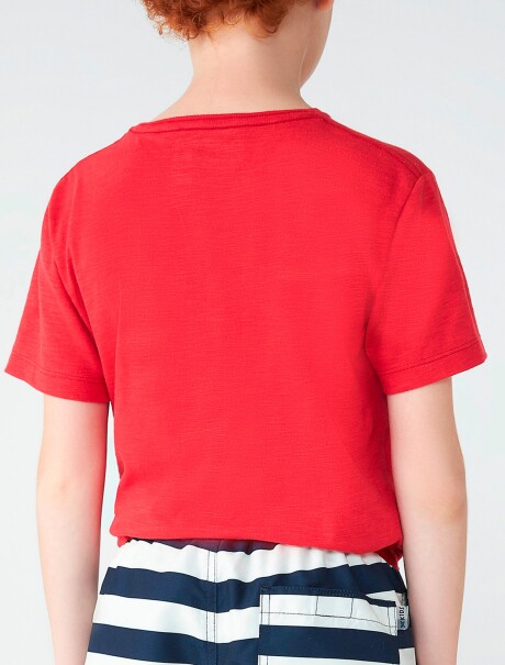 CAMISETA UNISSEX BÁSICA INFANTIL EN TELA FLAMÉ ROJO