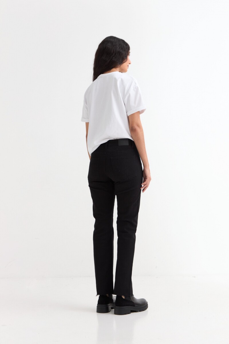 Pantalón straight ankle length NEGRO