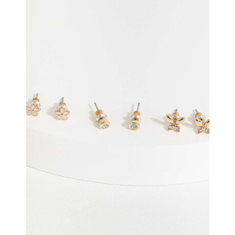 Set De Aros Pasantes Bañados En Oro Dorado