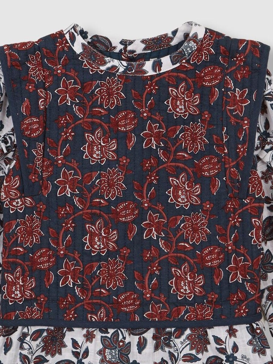 Vestido Estampado Con Blanco Roto