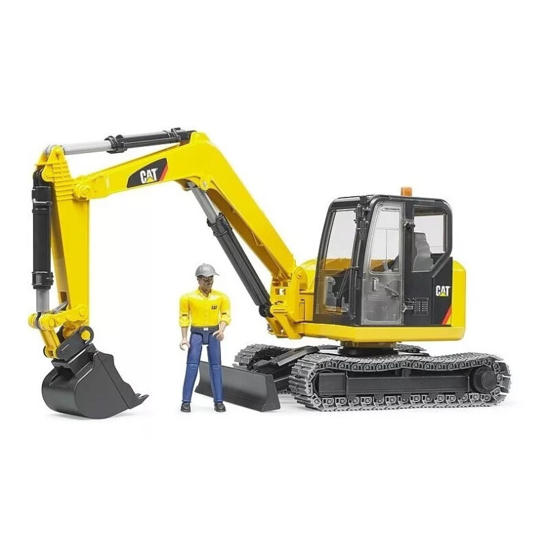 Bruder Toys 02466 CAT Miniexcavadora excavadora - Brazo operativo / Cucharón + Conductor Bruder Toys 02466 CAT Miniexcavadora excavadora - Brazo operativo / Cucharón + Conductor